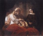 REMBRANDT Harmenszoon van Rijn Jacob Blessing the Sons of Joseph china oil painting reproduction